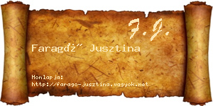 Faragó Jusztina névjegykártya