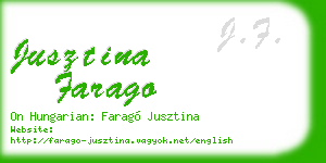jusztina farago business card